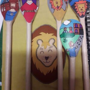 Daniel and The lions story spoon set