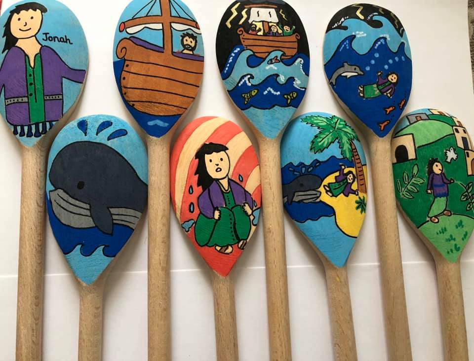 Jonah and The Whale Story Spoons
