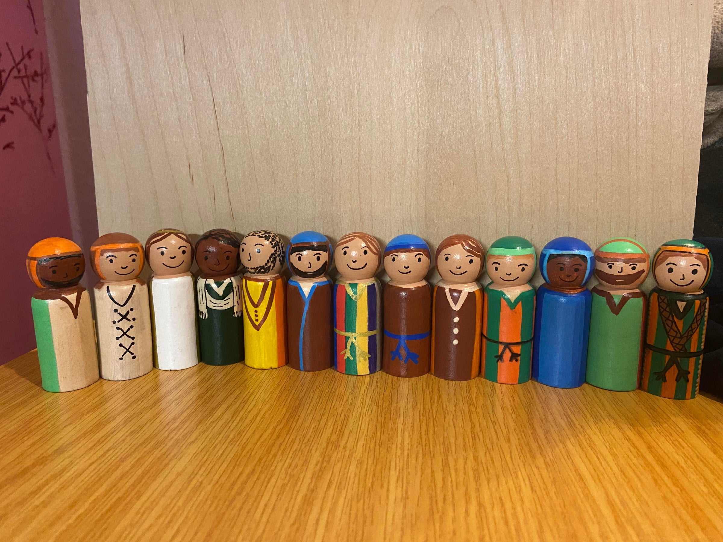 Jesus & The 12 Disciples Peg Doll Set