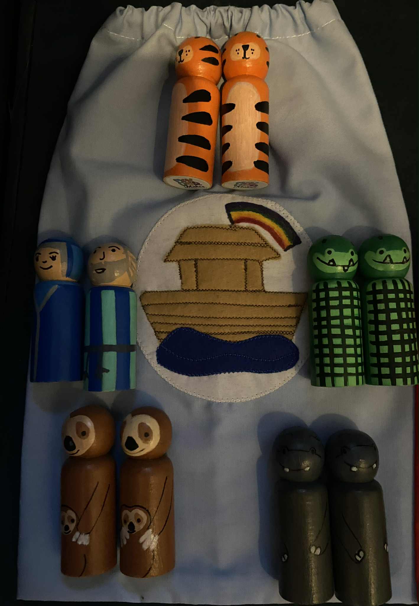 Noah's Ark Peg Doll Set
