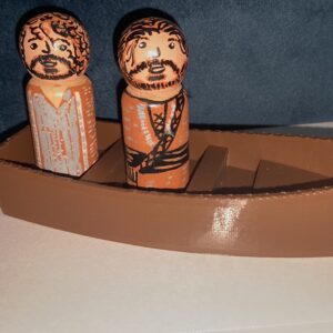 3D printed fishing boat with two disciples