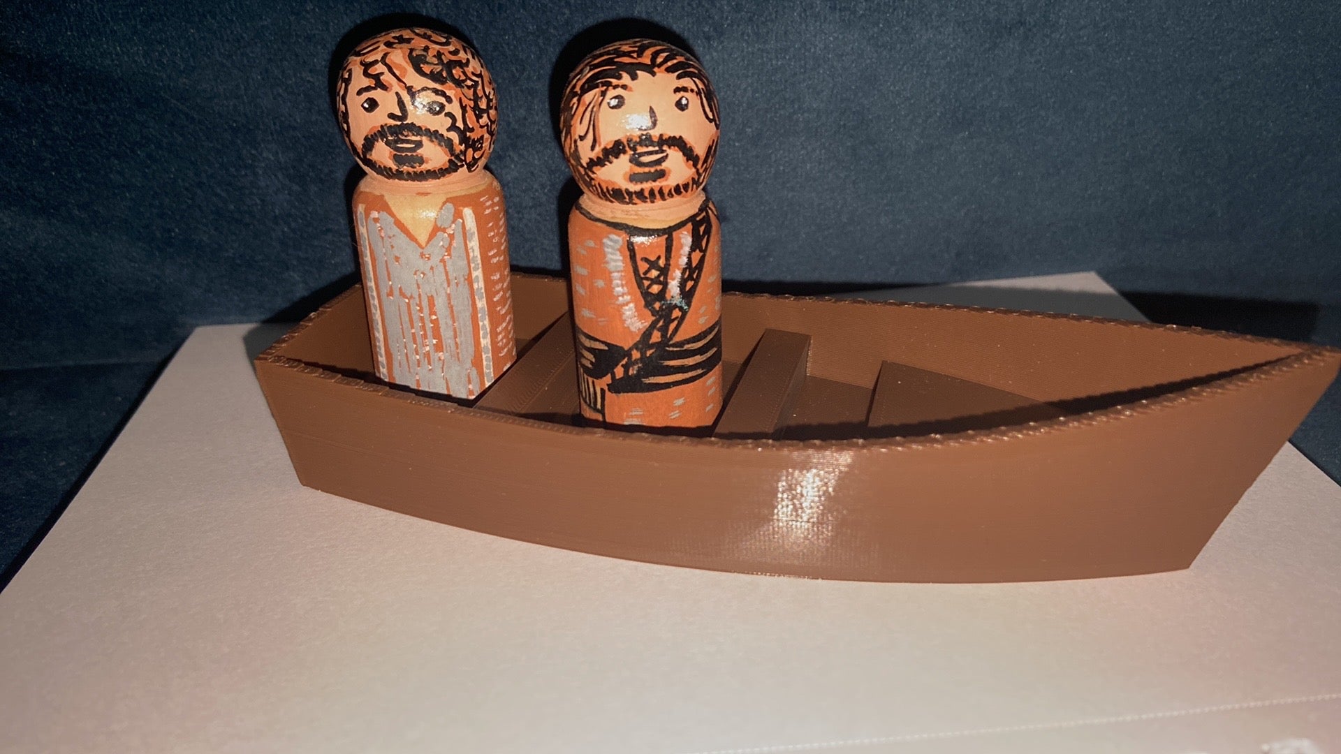 3D printed fishing boat with two disciples