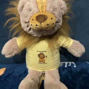 ‘Faith like Daniel‘. Dudley plush lion with T-shirt