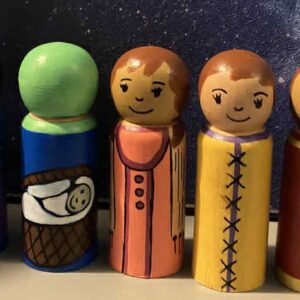Baby Moses peg doll - set of 9