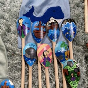 Jonah and the whale story spoons – set of 8