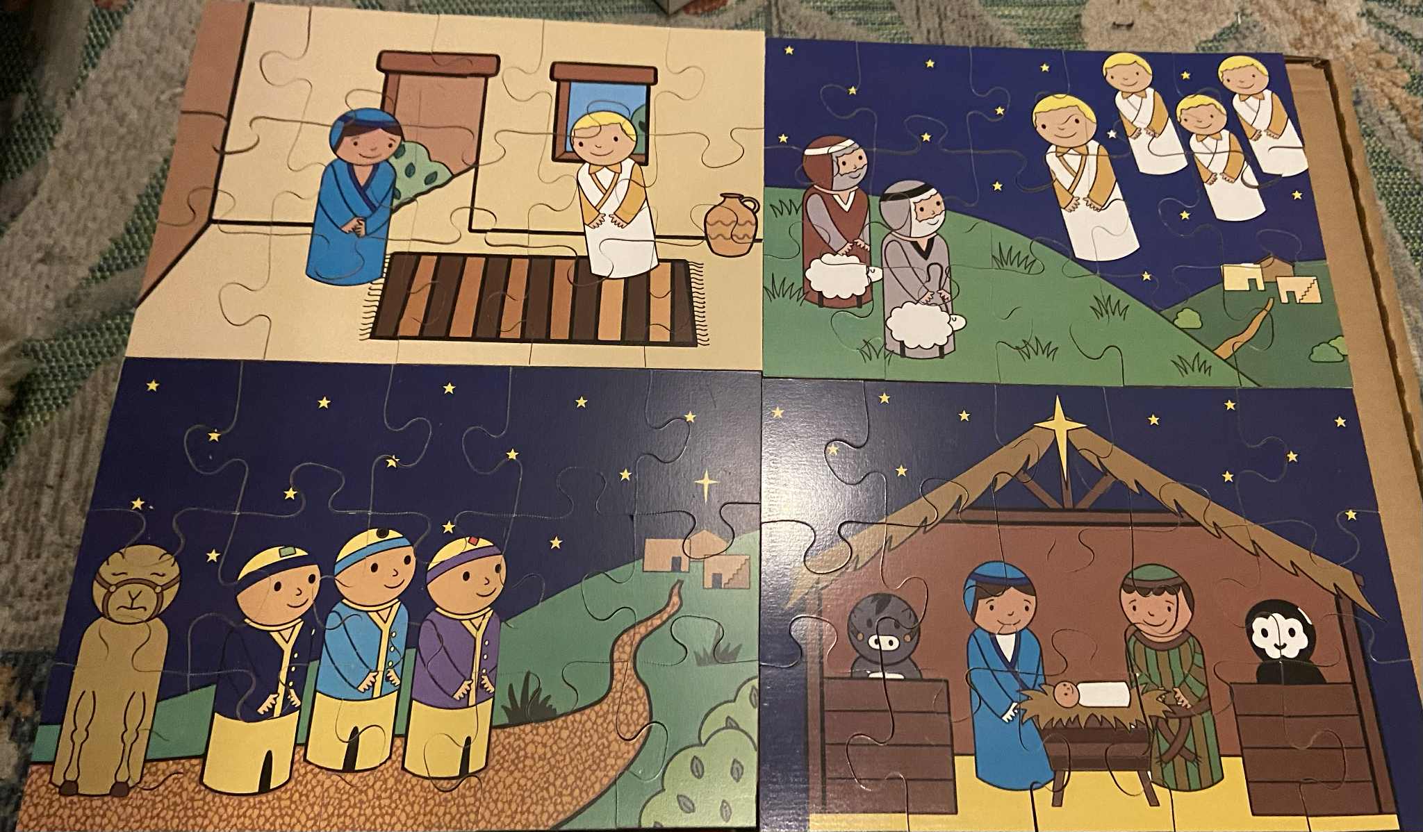 Set of 4 nativity story jigsaws