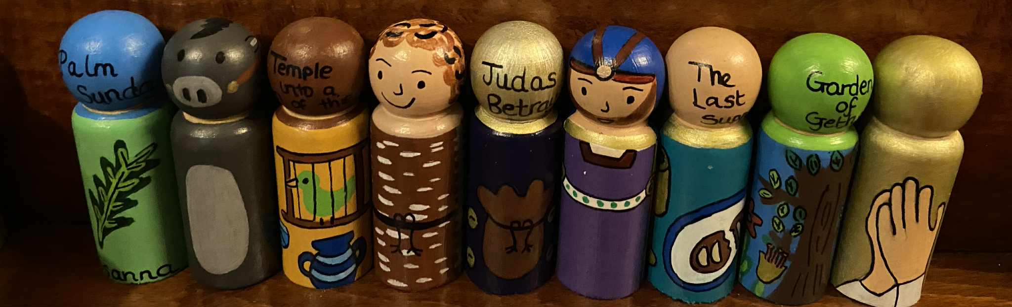 Lead up to Easter wooden peg doll set of 15 - Image 2