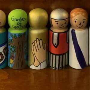 Easter wooden peg doll - set of 15